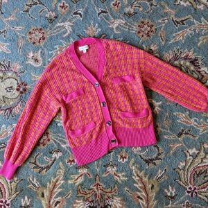 Free Assembly Pink Orange Coquette Stye cardigan Size Medium